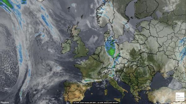 Łotwa Chmura pogoda mapa 
