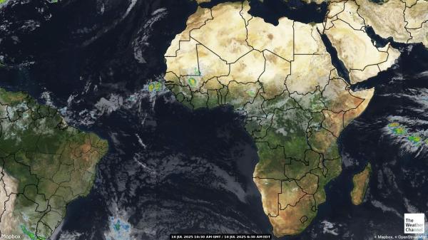 Lesotho Weer wolk kaart 
