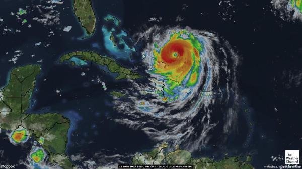 Martinique Weer wolk kaart 
