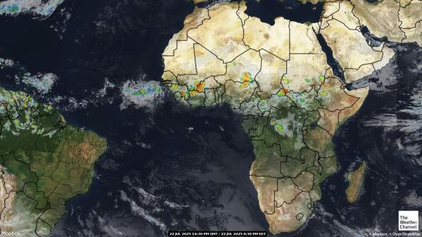 Mauritius Weer wolk kaart 