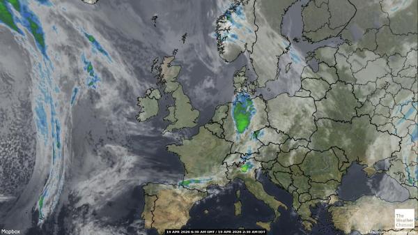 Hollandia Időjárás felhő térkép 