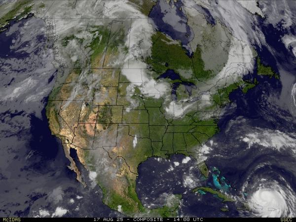 Noord Amerika Weer wolk kaart 