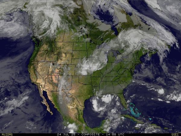 Noord Amerika Weer wolk kaart 