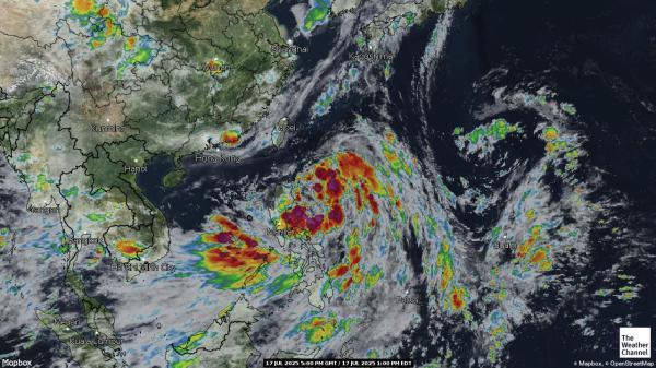 Corea del Nord Previsió meteorològica, mapa meteorològic per satèl·lit 