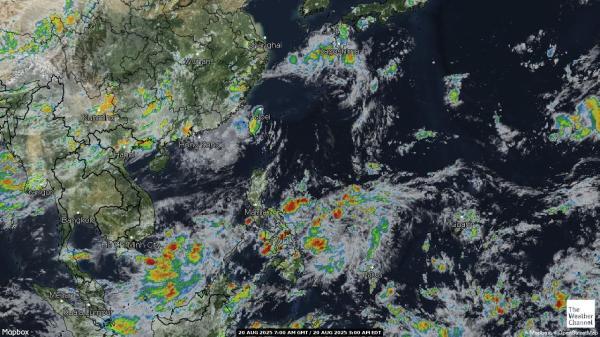 Noord Korea Weer wolk kaart 