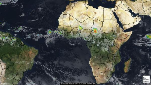 Rwanda Weer wolk kaart 