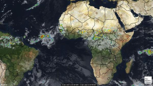 Rwanda Weer wolk kaart 