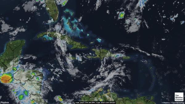Saint Kitts és Nevis Időjárás felhő térkép 