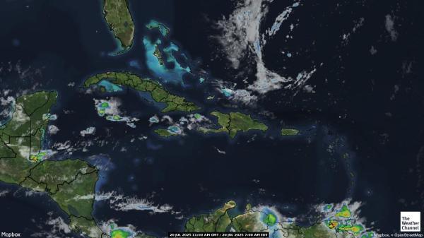 Saint Lucia Previsão do tempo nuvem mapa 