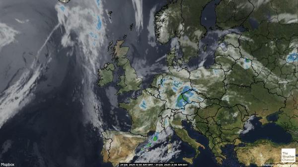 Servië Weer wolk kaart 