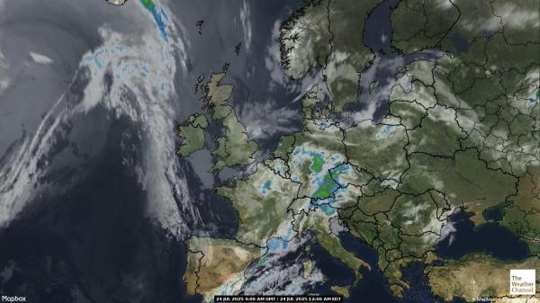 Slovakia Meteo nuvola mappa 