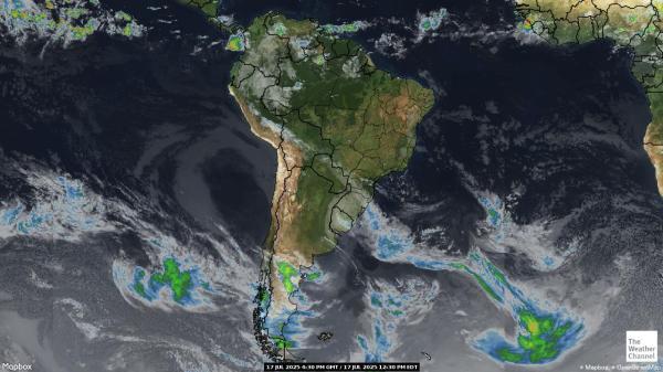 América do Sul Previsão do tempo nuvem mapa 