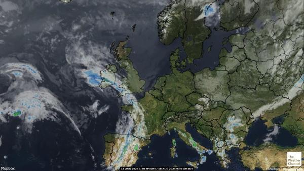 Spanien Vejret sky kort 
