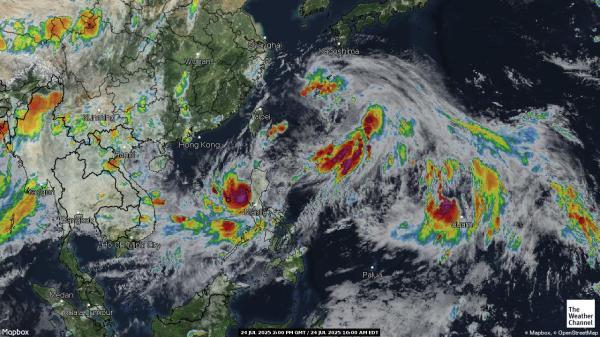 Thailand Weer wolk kaart 