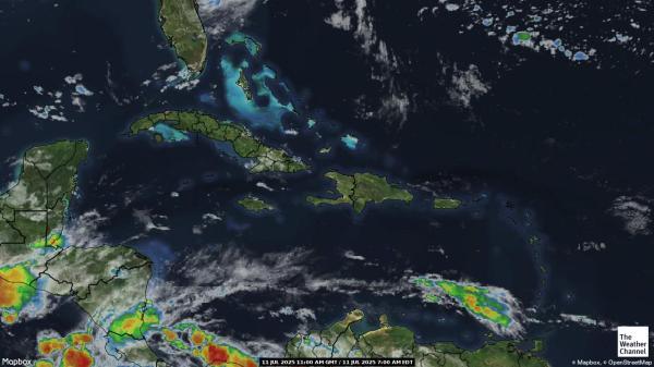 Trinidad ja Tobago Sää pilvi kartta 