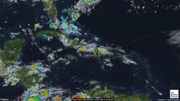 Trinidad en Tobago Weer wolk kaart 