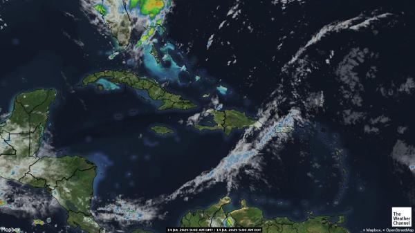 Turks und Caicos Inseln Wetter Wolke Karte 