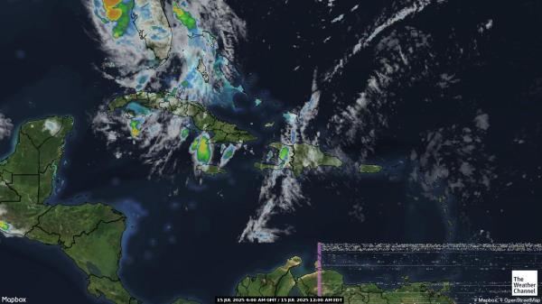 Insulele Turks și Caicos Hartă starea vremii nor 
