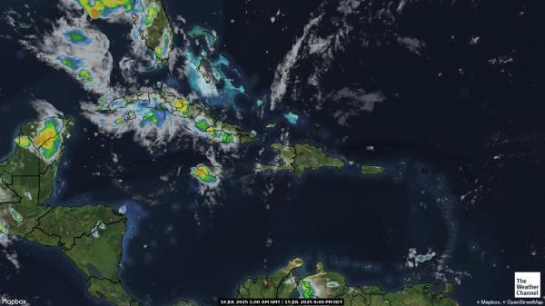 Wyspy Turks i Caicos Chmura pogoda mapa 