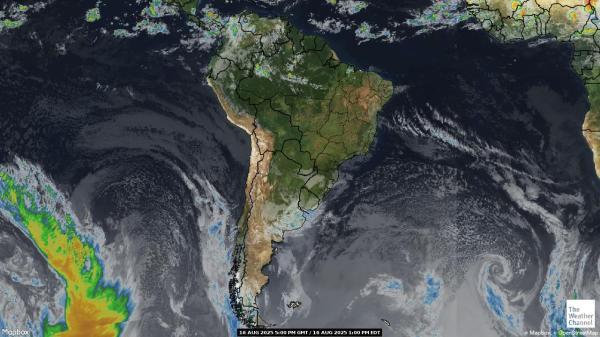 Uruguay Previsão do tempo nuvem mapa 