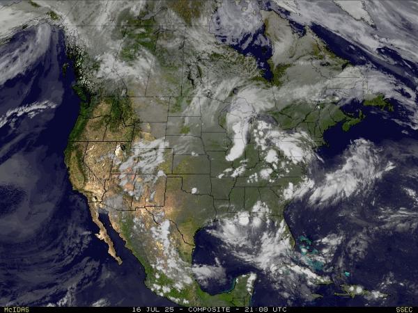 USA Arizona Počasí mrak mapy 