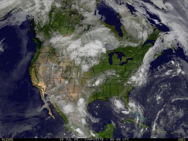 EE.UU. Distrito de Columbia Mapa del tiempo pronóstico nube 