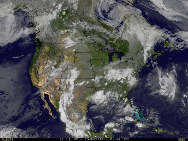 Mississipí dels Estats Units Previsió meteorològica, mapa meteorològic per satèl·lit 