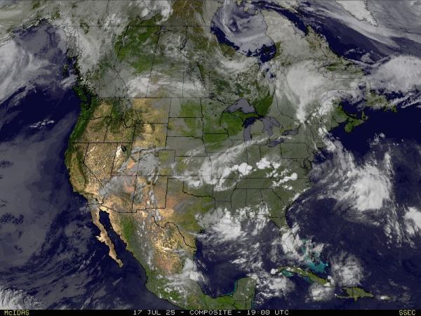 USA New York Weer wolk kaart 