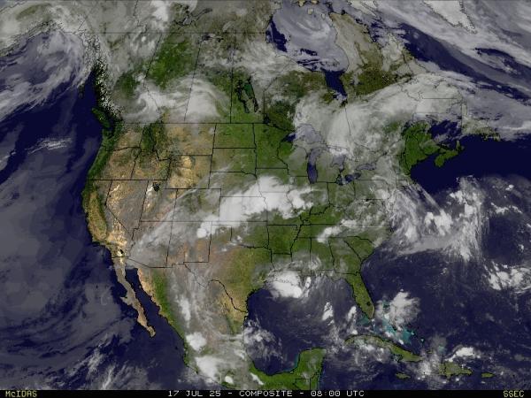 USA Rhode Island Weer wolk kaart 