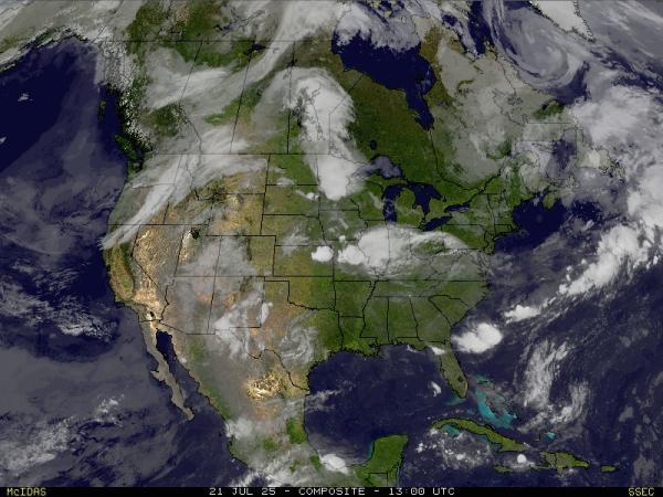 USA United States Meteo nuvola mappa 