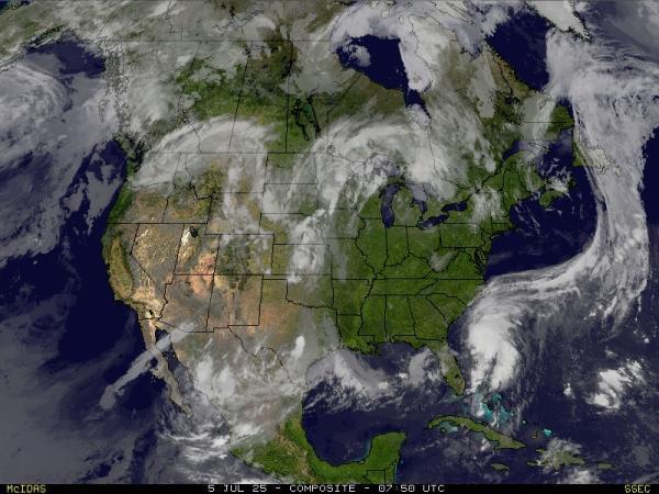 USA USA Vejret sky kort 