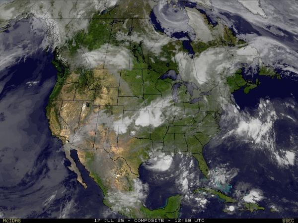 EUA Estats Units Previsió meteorològica, mapa meteorològic per satèl·lit 