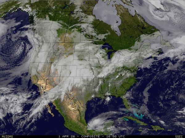 USA USA Vejret sky kort 