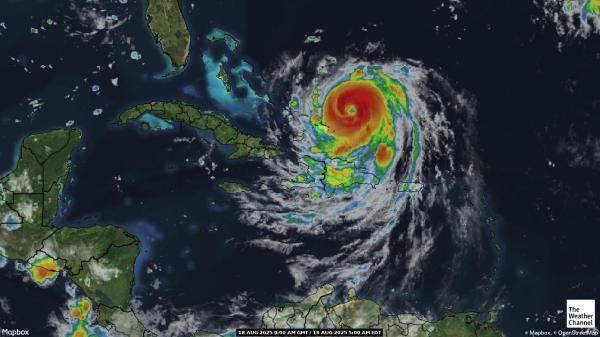 Virgin Islands US Meteo nuvola mappa 