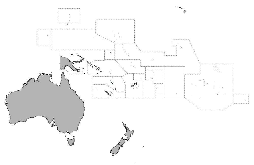 Australia and Oceania map time zones