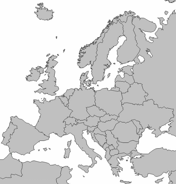 ヨーロッパのタイムゾーンマップ