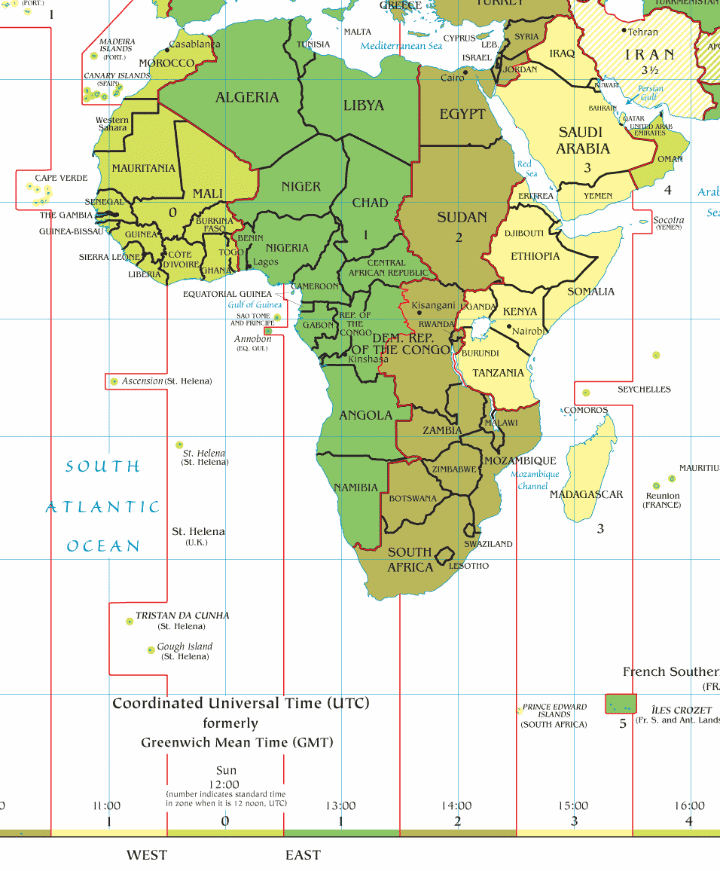 fuseaux horaires afrique