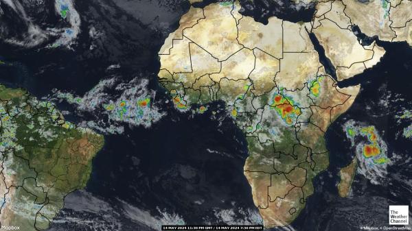 África Previsão do tempo nuvem mapa 