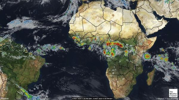 Afrika Weer wolk kaart 
