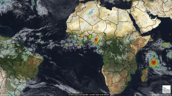 Afrikka Sää pilvi kartta 