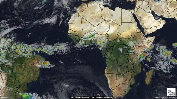 África Mapa del tiempo pronóstico nube 