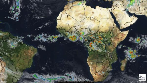 Afrika Mapa oblačnosti počasia 