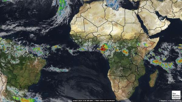 África Previsão do tempo nuvem mapa 