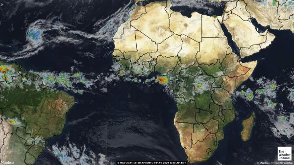 Afrika Počasí mrak mapy 