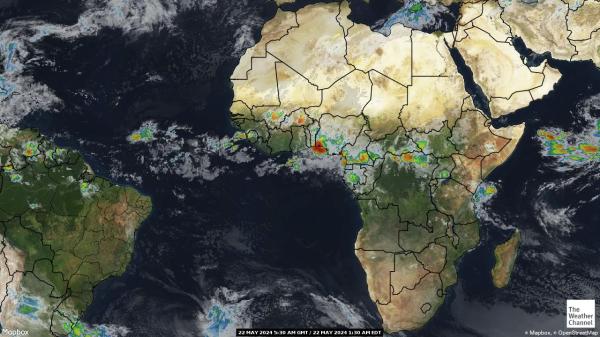 Angola Väder moln karta 