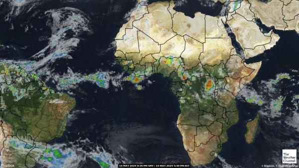 Angola Počasí mrak mapy 