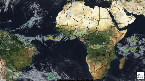 Angola Mapa oblačnosti počasia 