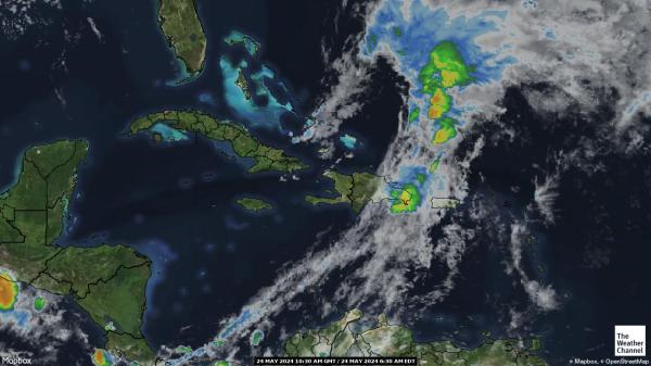 Antigua és Barbuda Időjárás felhő térkép 