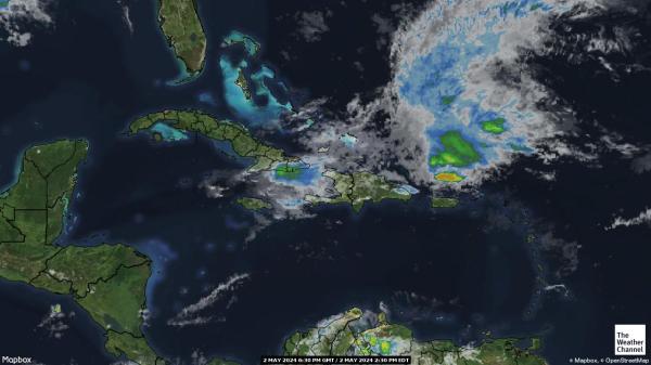 Antigua y Barbuda Mapa del tiempo pronóstico nube 