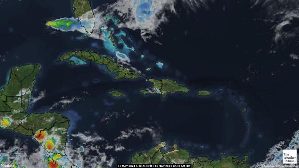 Antigua a Barbuda Mapa oblačnosti počasia 